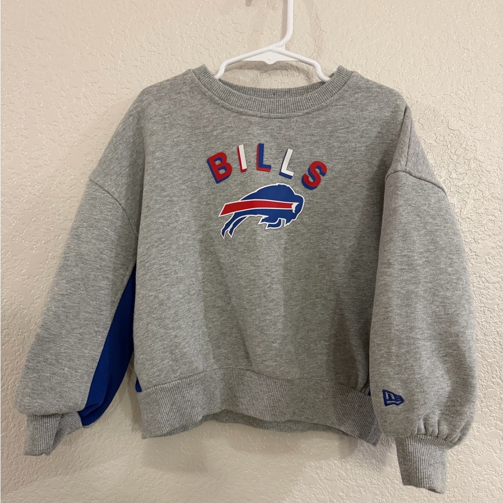 New Era Gray Bills Sweatshirt with Blue and Red Accents